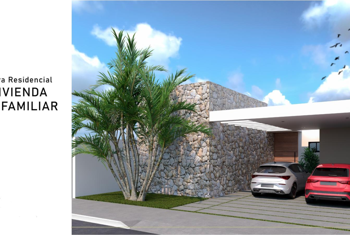 Casa en Venta en Pueblo Cholul - HERMOSA CASA NUEVA SOLA PLANTA VENTA MERIDA