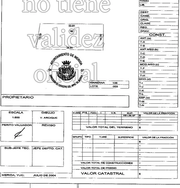 TERRENO EN VENTA ESQUINA MERIDA ROBLE AGRICOLA (FVT-1285)