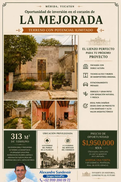 CASA EN VENTA PARA PROYECTO SE VENDE COMO TERRENO MERIDA CENTRO CERCA PLANCHA (AVC-2840)